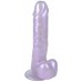Перламутровый фаллос с мошонкой Keshi Pearl фиолетовый 19 см