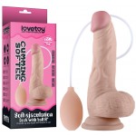 Фаллос с мошонкой Soft Ejaculation Cock с имитацией семяизвержения 20 см