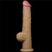 Рельефный фаллос с высоко посаженной мошонкой Lovetoy Silicone Cock 33 см