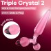 Стеклянный стимулятор 3 в 1 Satisfyer Triple Crystal 2 розовый 22 см