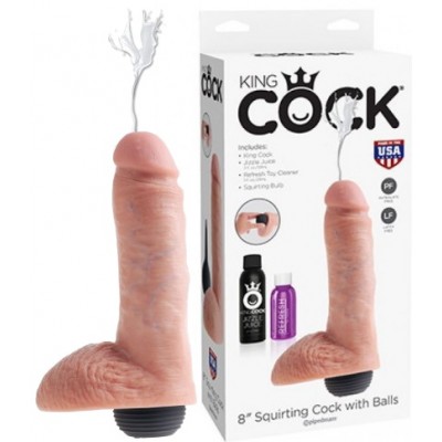 Фаллоимитатор с имитацией семяизвержения King Cock 8 in Squirting Cock with Balls