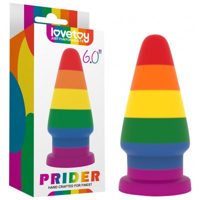Радужная анальная пробка Prider Anal Plug 15 см Радужная анальная пробка Prider Anal Plug 15 см