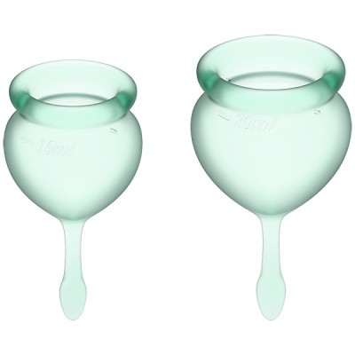 Набор менструальных чаш Satisfyer Feel Good, салатовый Набор менструальных чаш Satisfyer Feel Good, салатовый