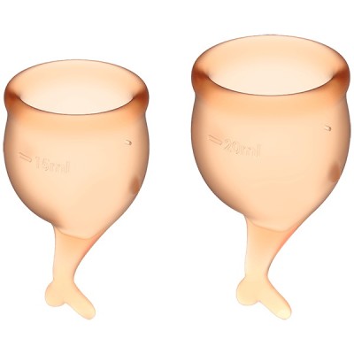 Набор менструальных чаш Satisfyer Feel Secure, оранжевый Набор менструальных чаш Satisfyer Feel Secure, оранжевый