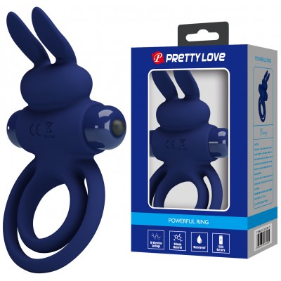 Эрекционное виброкольцо Pretty Love Vibrant Penis Ring III с петлей на мошонку синее Эрекционное виброкольцо Pretty Love Vibrant Penis Ring III с петлей на мошонку синее
