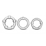 Набор колец прозрачных Beaded Cockring Set