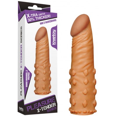 Удлиняющая насадка на пенис X-Tender Penis Sleeve мулат + 5 см