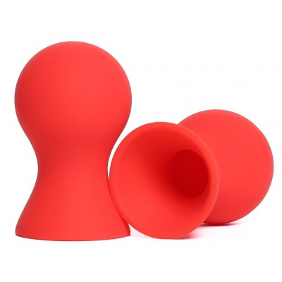 Вакуумные помпы для сосков из силикона красные Вакуумные помпы для сосков из силикона красные