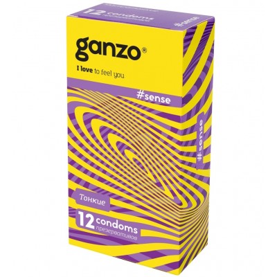 Презервативы Ganzo №12 Sense тонкие Презервативы Ganzo №12 Sense тонкие