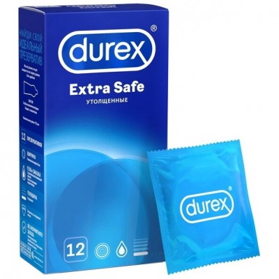 Презервативы Durex №12 Extra Safe плотные с дополнительной смазкой Презервативы Durex №12 Extra Safe плотные с дополнительной смазкой