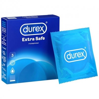 Презервативы Durex №3 Extra Safe плотные с дополнительной смазкой Презервативы Durex №3 Extra Safe плотные с дополнительной смазкой
