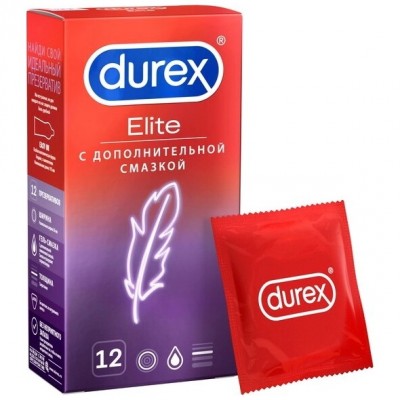 Презервативы Durex №12 Elite тонкие с дополнительной смазкой Презервативы Durex №12 Elite тонкие с дополнительной смазкой