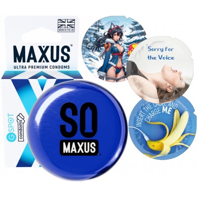 Презервативы в металлическом кейсе Maxus №3 G-Spot для стимуляции точки G Презервативы в металлическом кейсе Maxus №3 G-Spot для стимуляции точки G