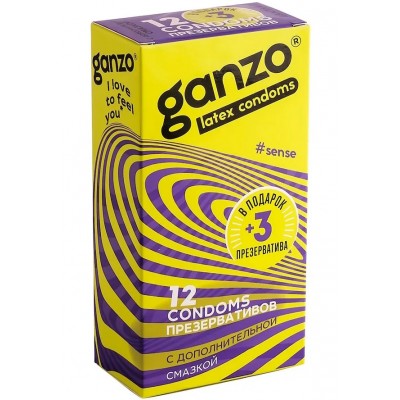 Презервативы Ganzo №15 Sense тонкие Презервативы Ganzo №15 Sense тонкие