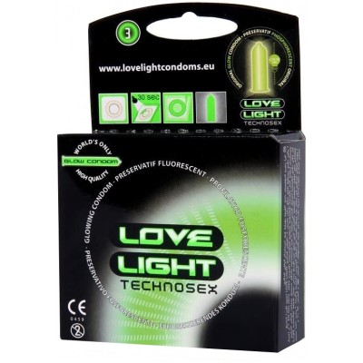 Светящиеся в темноте презервативы Love Light Glow 3 шт Светящиеся в темноте презервативы Love Light Glow 3 шт