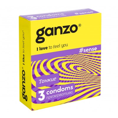 Презервативы Ganzo №3 Sense тонкие Презервативы Ganzo №3 Sense тонкие