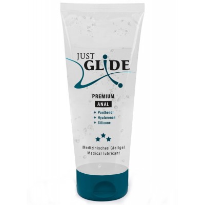 Веганский лубрикант JustGlide Premium Anal с гиалуроном и пантенолом 200 мл