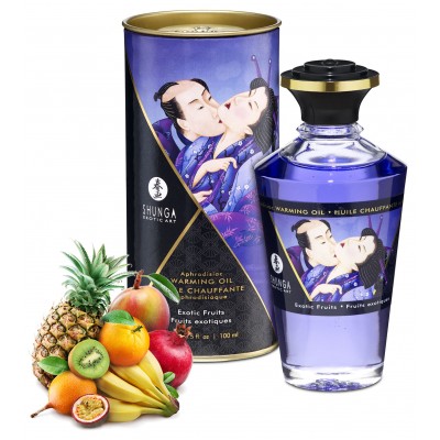 Разогревающее массажное масло Shunga Exotic Fruits c ароматом экзотических фруктов 100 мл
