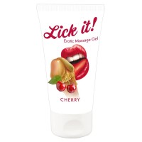 Съедобный массажный гель с ароматом вишни Lick It Erotic Massage Gel 50 мл