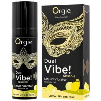 Съедобный интимный гель с возбуждающим эффектом вибрации Orgie Dual Vibe Lemon Gin And Tonic 15 мл