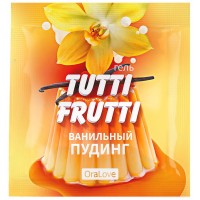 Съедобный лубрикант со вкусом ванильный пудинг Tutti-Frutti OraLove 4 гр, пробник