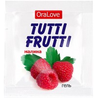 Съедобный лубрикант со вкусом малины Tutti-Frutti OraLove 4 гр, пробник