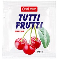 Съедобный лубрикант со вкусом вишни Tutti-Frutti OraLove 4 гр, пробник