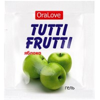 Съедобный лубрикант со вкусом яблока Tutti-Frutti OraLove 4 гр, пробник
