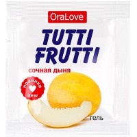 Съедобный лубрикант со вкусом сочной дыни Tutti-Frutti OraLove 4 гр, пробник
