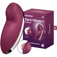 Клиторальный вибростимулятор с пульсацией Satisfyer Tap And Climax 2 бордовый