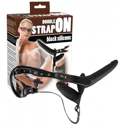 Двойной страпон черного цвета Double Strap On