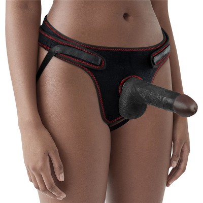 Реалистичный черный страпон Easy Strapon Set 18 см Реалистичный черный страпон Easy Strapon Set 18 см