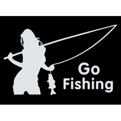 Виниловая наклейка на авто белая Go Fishing Виниловая наклейка на авто белая Go Fishing