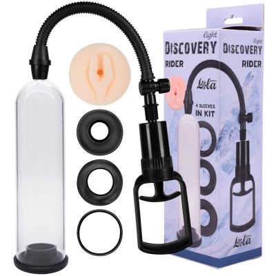 Вакуумная помпа со сменными насадками Discovery Light Rider прозрачная Вакуумная помпа со сменными насадками Discovery Light Rider прозрачная