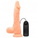 Реалистичный загнутый вибратор с мошонкой на мощной присоске 24 см