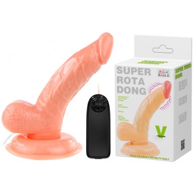 Реалистичный вибратор с присоской Super Rota Dong 15 см