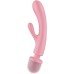 Двусторонний вибратор с клиторальным стимулятором Wand + Rabbit Satisfyer Triple Lover Pink