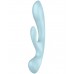 Двусторонний вибратор с клиторальным стимулятором Satisfyer Triple Oh Blue