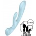 Двусторонний вибратор с клиторальным стимулятором Satisfyer Triple Oh Blue