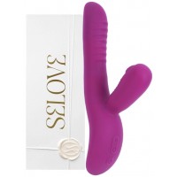 Фиолетовый вибратор-пульсатор с вакуумным клиторальным стимулятором Selove Caress