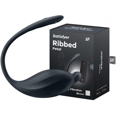 Мощный смарт-вибростимулятор Satisfyer Ribbed Petal черный