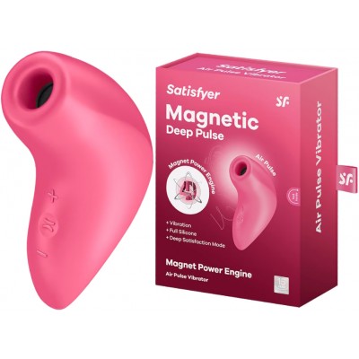 Вакуумно-волновой стимулятор клитора с вибрацией Satisfyer Magnetic Deep Pulse розовый