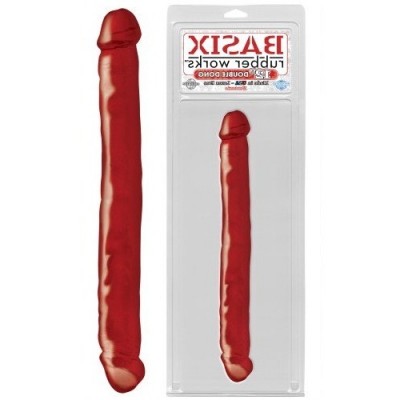 Двухсторонний фаллоимитатор Basix Rubber Works 12 in Double Dong Red