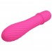 Классический мини вибратор с ребристой поверхностью Solomon розовый