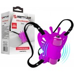 Клиторальный вибростимулятор-бабочка на ремешках Pretty Love Sloane