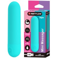 Перезаряжаемая вибропуля Pretty Love Stefan с 10 режимами вибрации бирюзовая