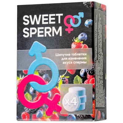 Шипучие таблетки для мужчин Sweet Sperm для изменения вкуса спермы 4 шт Шипучие таблетки для мужчин Sweet Sperm для изменения вкуса спермы 4 шт