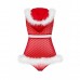 Красно-белый пеньюар с трусиками Santacutie L/XL