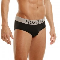 Черные мужские брифы Hustler на широкой резинке из микрофибры M
